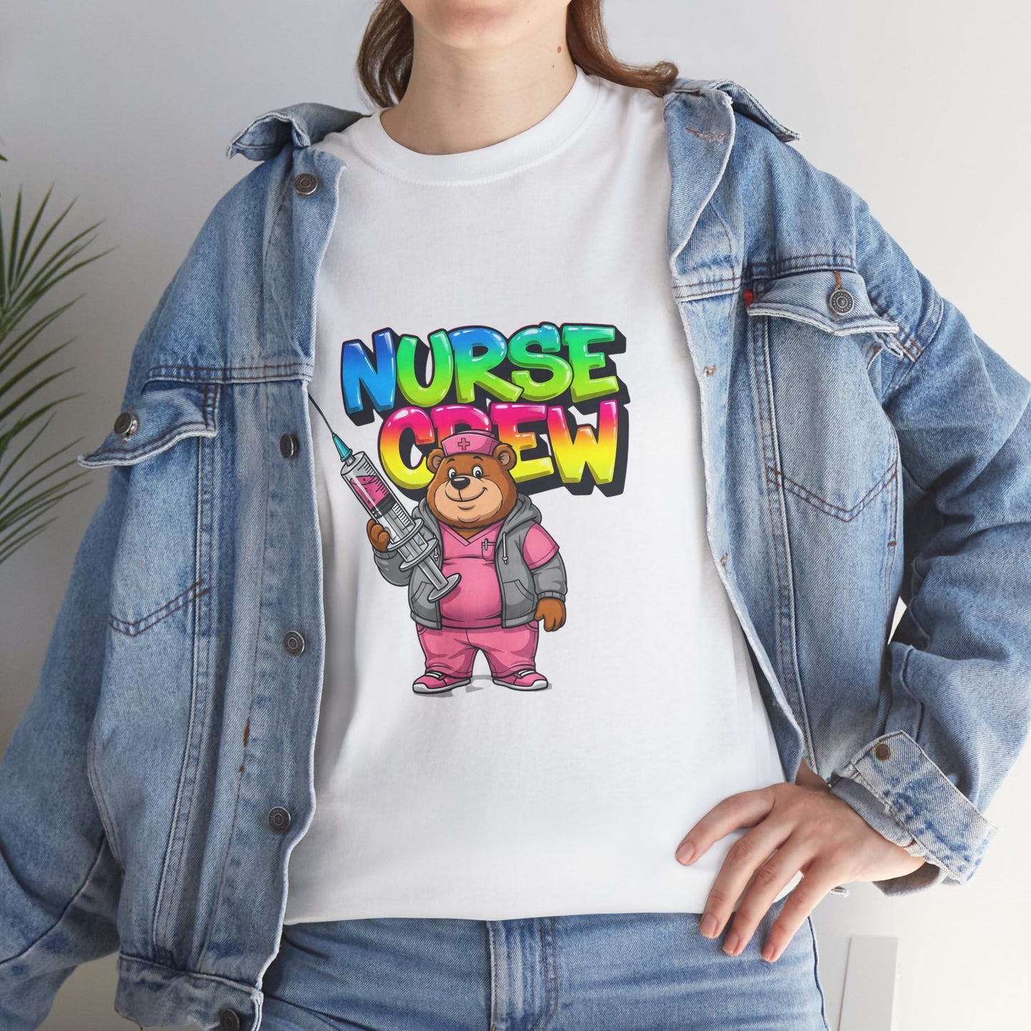 Nurse Crew T-Shirt — Cute Cartoon Nurse Bear Graphic Tee