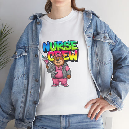 Nurse Crew T-Shirt — Cute Cartoon Nurse Bear Graphic Tee