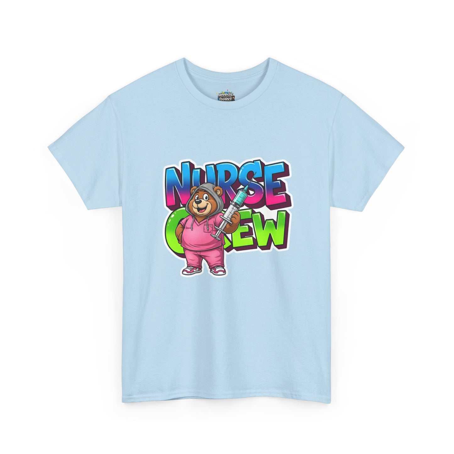 Nurse Crew Bear T‑Shirt — Cute Pink Nurse Cartoon Tee for Nurses & Medical Staff