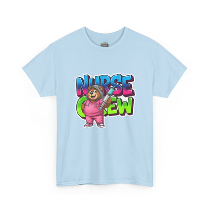 Nurse Crew Bear T‑Shirt — Cute Pink Nurse Cartoon Tee for Nurses & Medical Staff