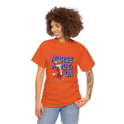Nurse Mode On T‑Shirt — Cute Fox Nurse Graphic Tee for Nurses & Nursing Students