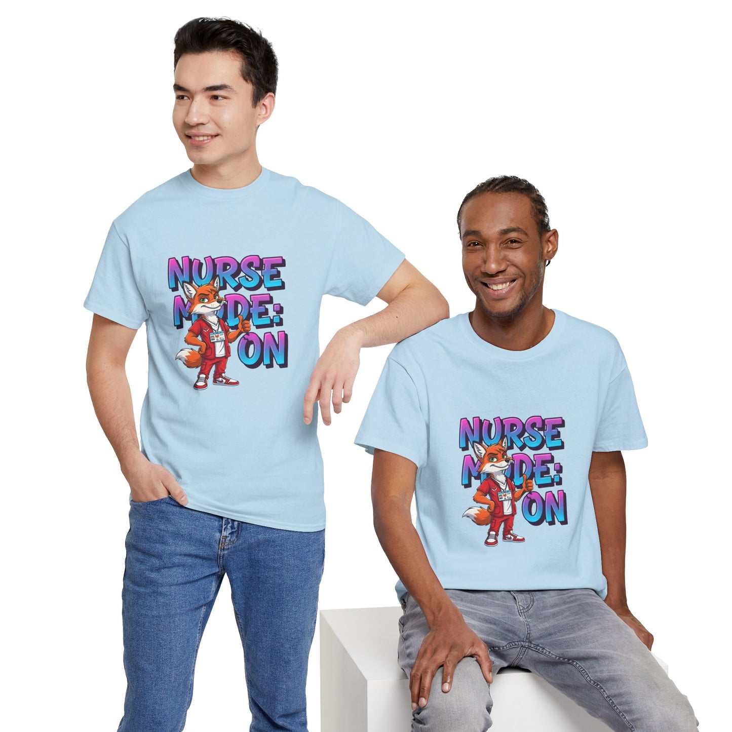 Nurse Mode On T‑Shirt — Cute Fox Nurse Graphic Tee for Nurses & Nursing Students