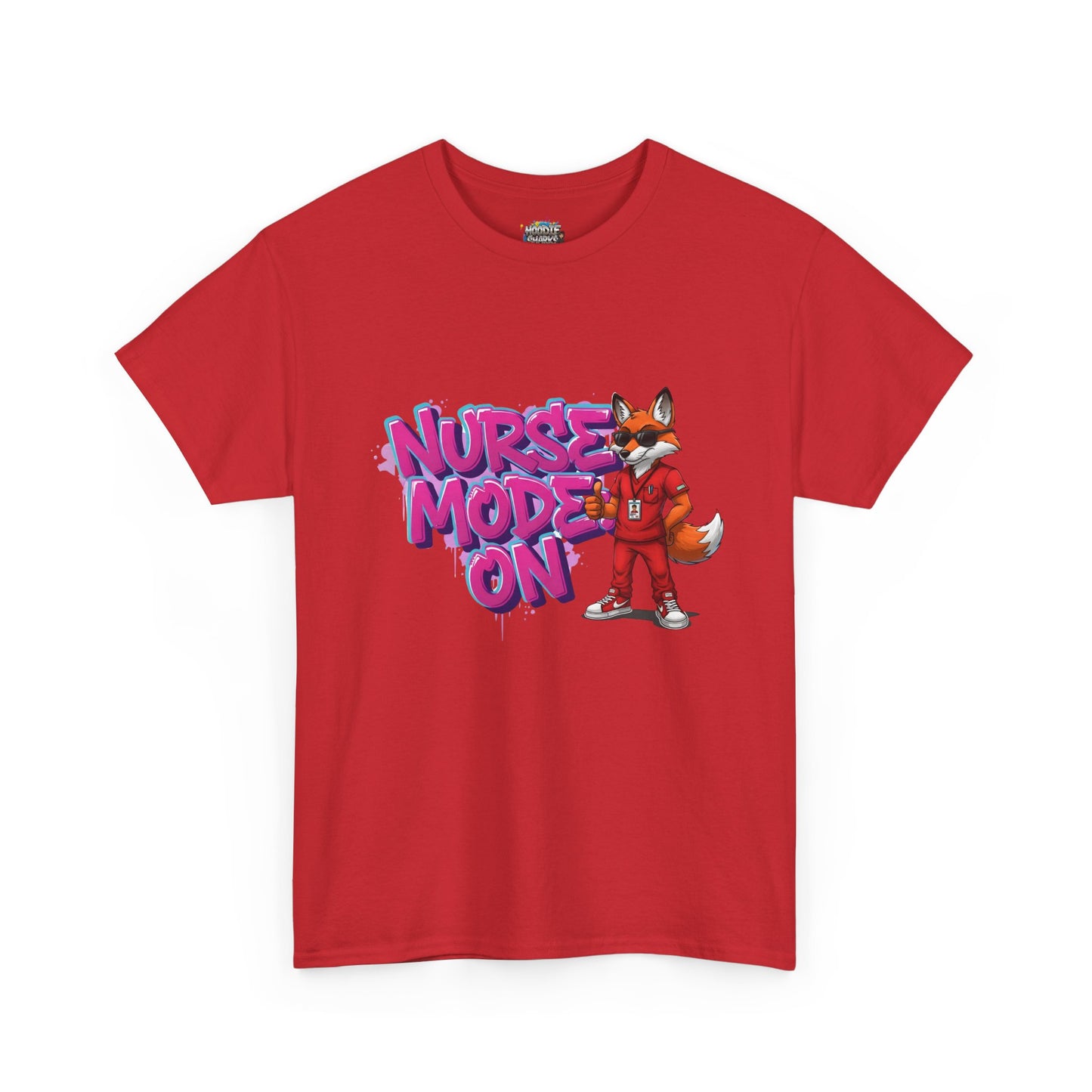 Nurse Mode On T-Shirt — Cute Fox Nurse Graphic Tee for Healthcare Workers