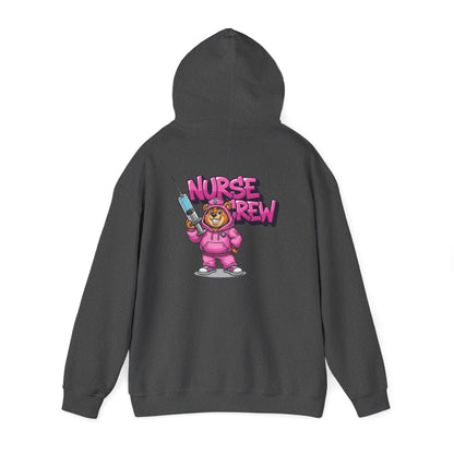 Nurse Crew Hoodie — Cute Teddy Nurse with Syringe Graphic