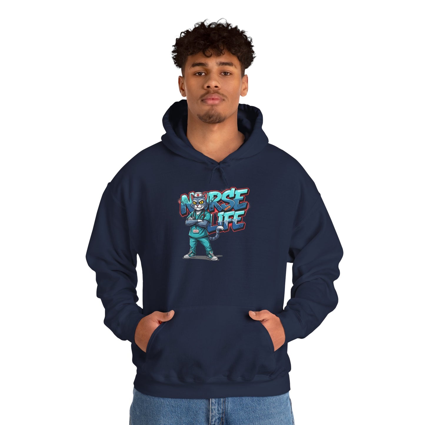 Unisex Nurse Life Hoodie — Cute Cartoon Nurse Graphic Pullover