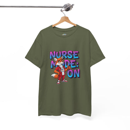 Nurse Mode On T‑Shirt — Cute Fox Nurse Graphic Tee for Nurses & Nursing Students