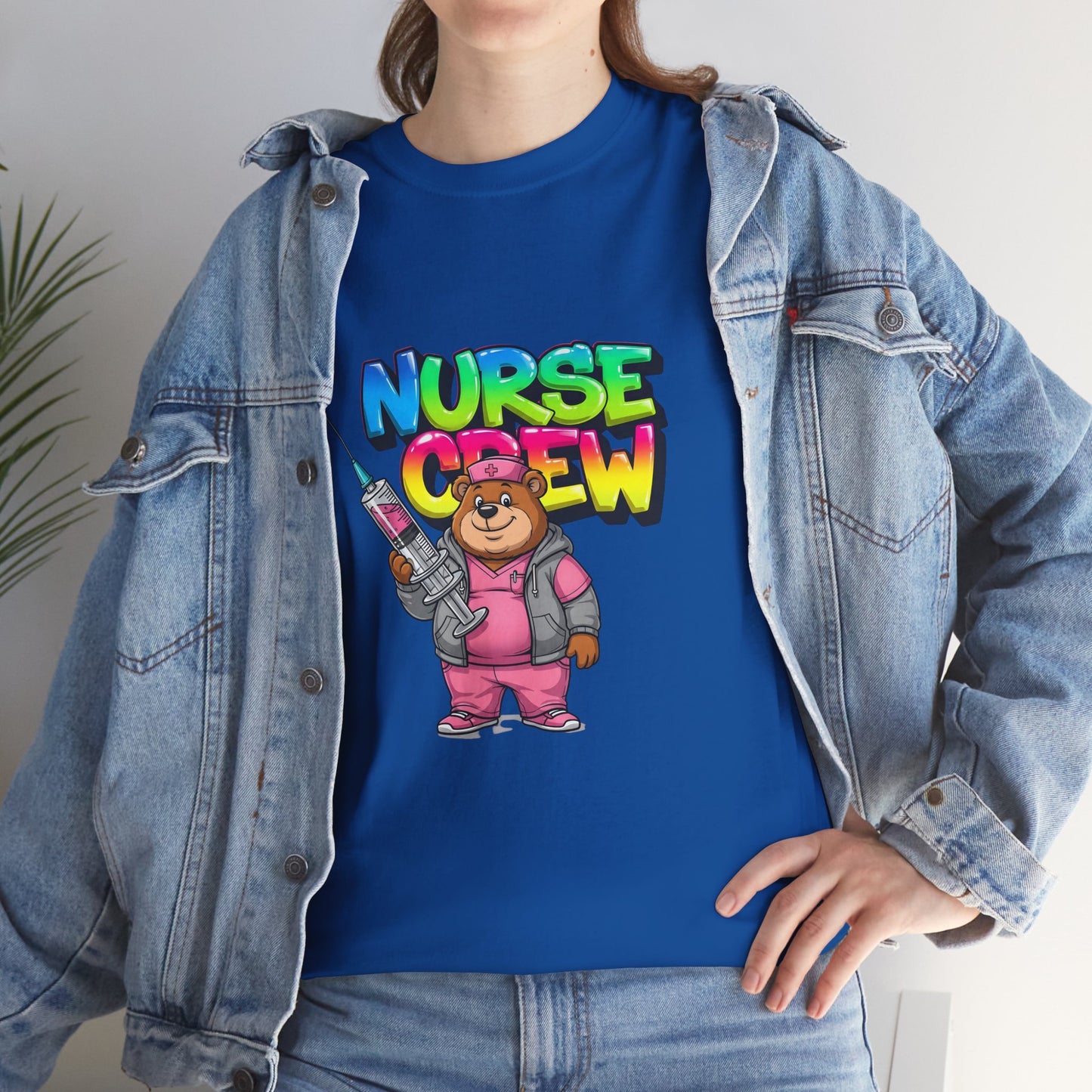 Nurse Crew T-Shirt — Cute Cartoon Nurse Bear Graphic Tee