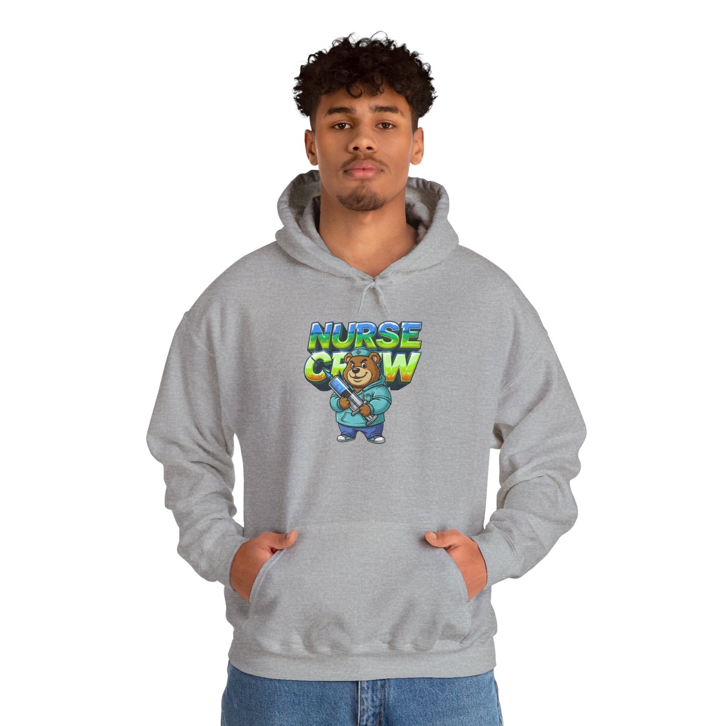Unisex Nurse Crew Hoodie — Cute Bear Nurse Graphic Pullover