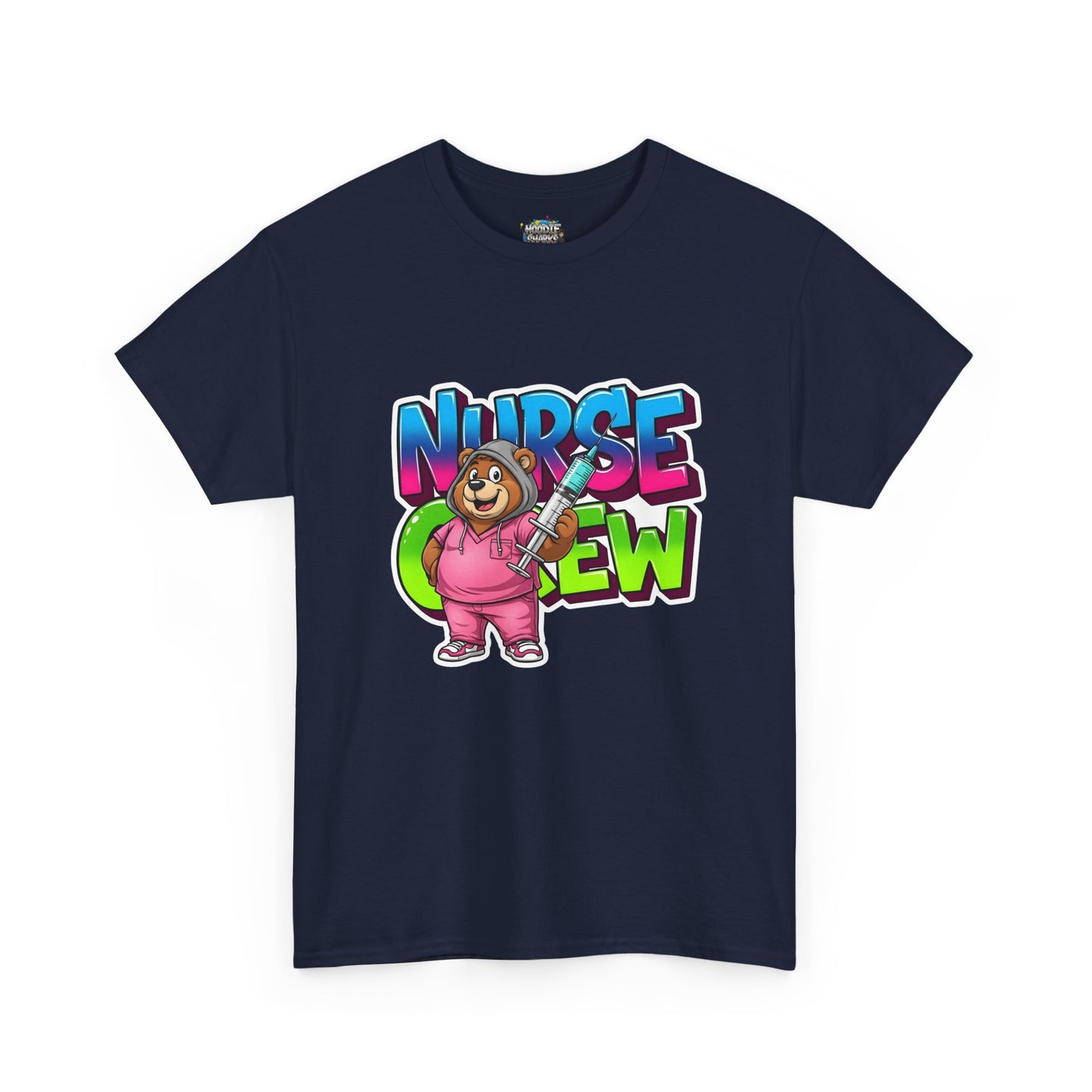 Nurse Crew Bear T‑Shirt — Cute Pink Nurse Cartoon Tee for Nurses & Medical Staff