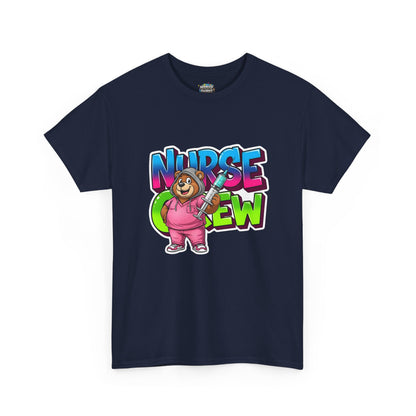 Nurse Crew Bear T‑Shirt — Cute Pink Nurse Cartoon Tee for Nurses & Medical Staff