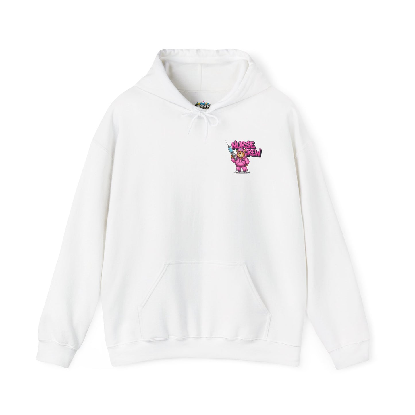 Nurse Crew Hoodie — Cute Teddy Nurse with Syringe Graphic