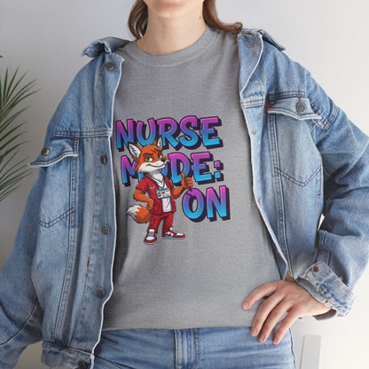 Nurse Mode On T‑Shirt — Cute Fox Nurse Graphic Tee for Nurses & Nursing Students