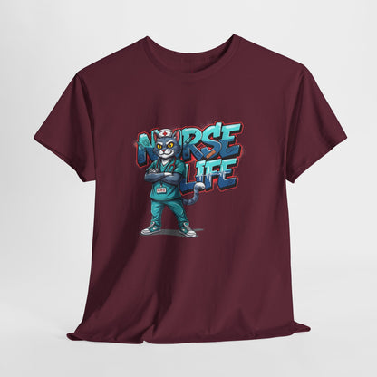 Unisex Nurse Life Graphic Tee — Cool Cartoon Nurse Design