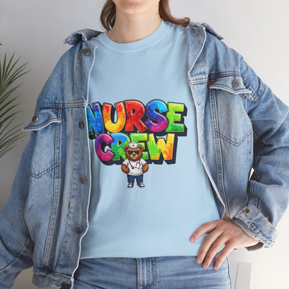 Nurse Crew Graphic Tee — Colorful Cartoon Nurse Appreciation Shirt