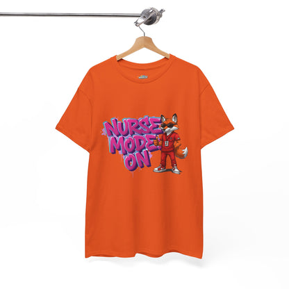 Nurse Mode On T-Shirt — Cute Fox Nurse Graphic Tee for Healthcare Workers