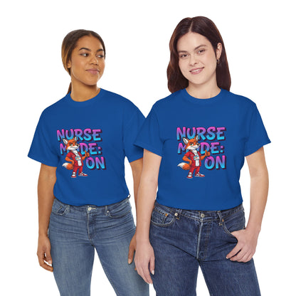 Nurse Mode On T‑Shirt — Cute Fox Nurse Graphic Tee for Nurses & Nursing Students