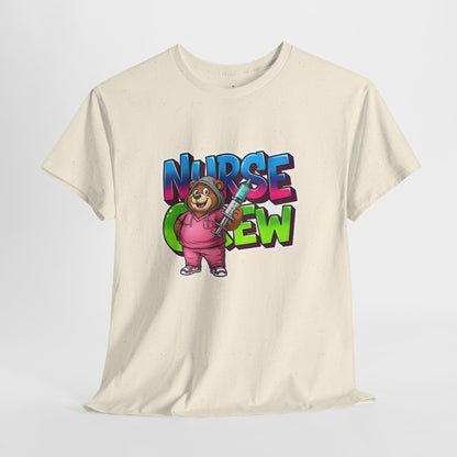 Nurse Crew Bear T‑Shirt — Cute Pink Nurse Cartoon Tee for Nurses & Medical Staff