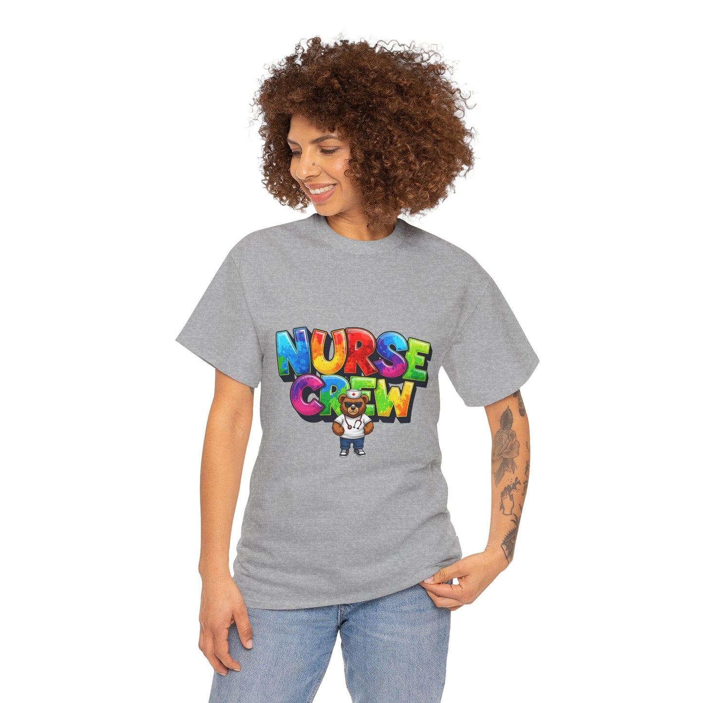 Nurse Crew Graphic Tee — Colorful Cartoon Nurse Appreciation Shirt