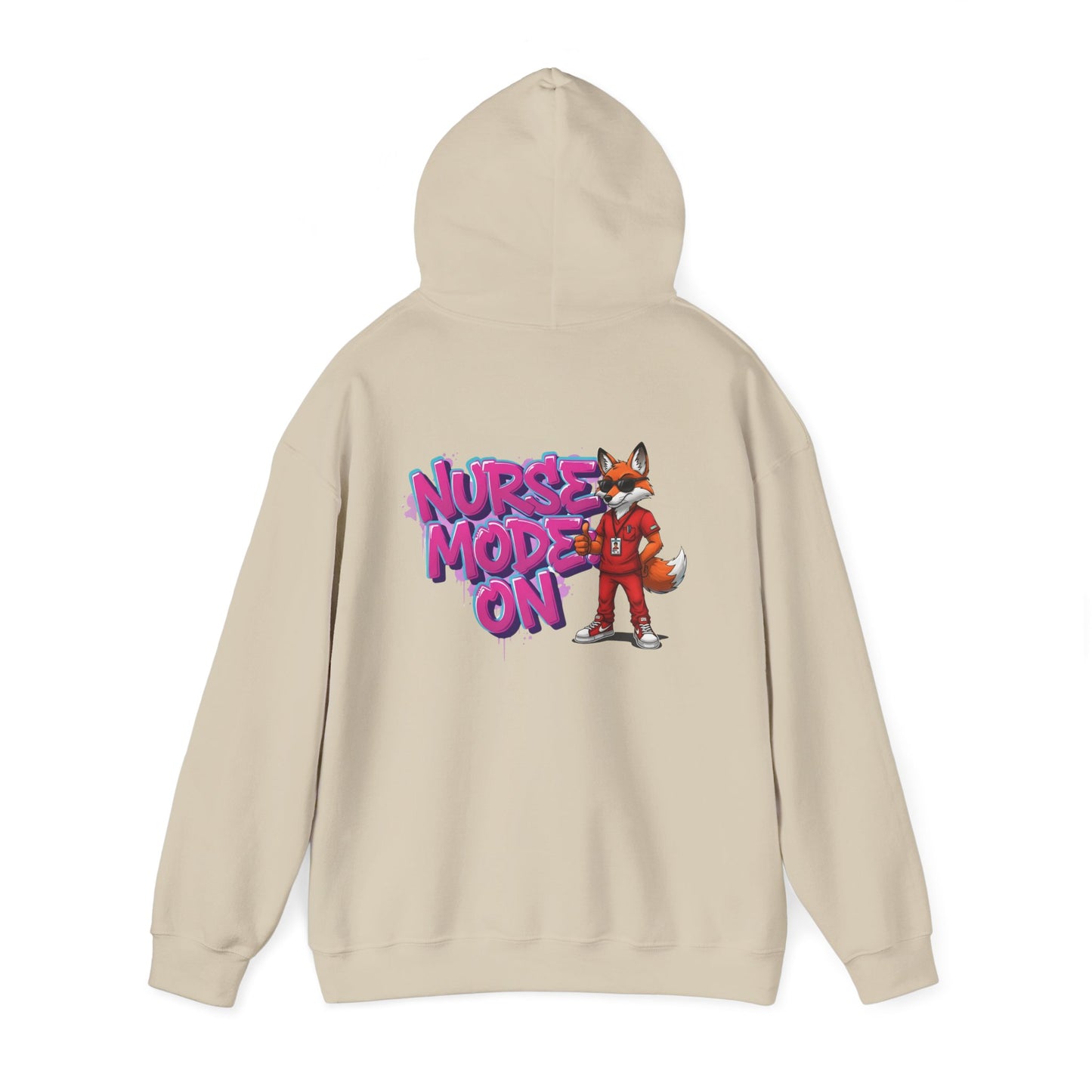 Unisex Nurse Hoodie — 'Nurse Mode On' Cute Nurse Fox Graphic Pullover