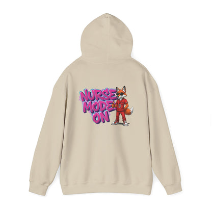 Unisex Nurse Hoodie — 'Nurse Mode On' Cute Nurse Fox Graphic Pullover