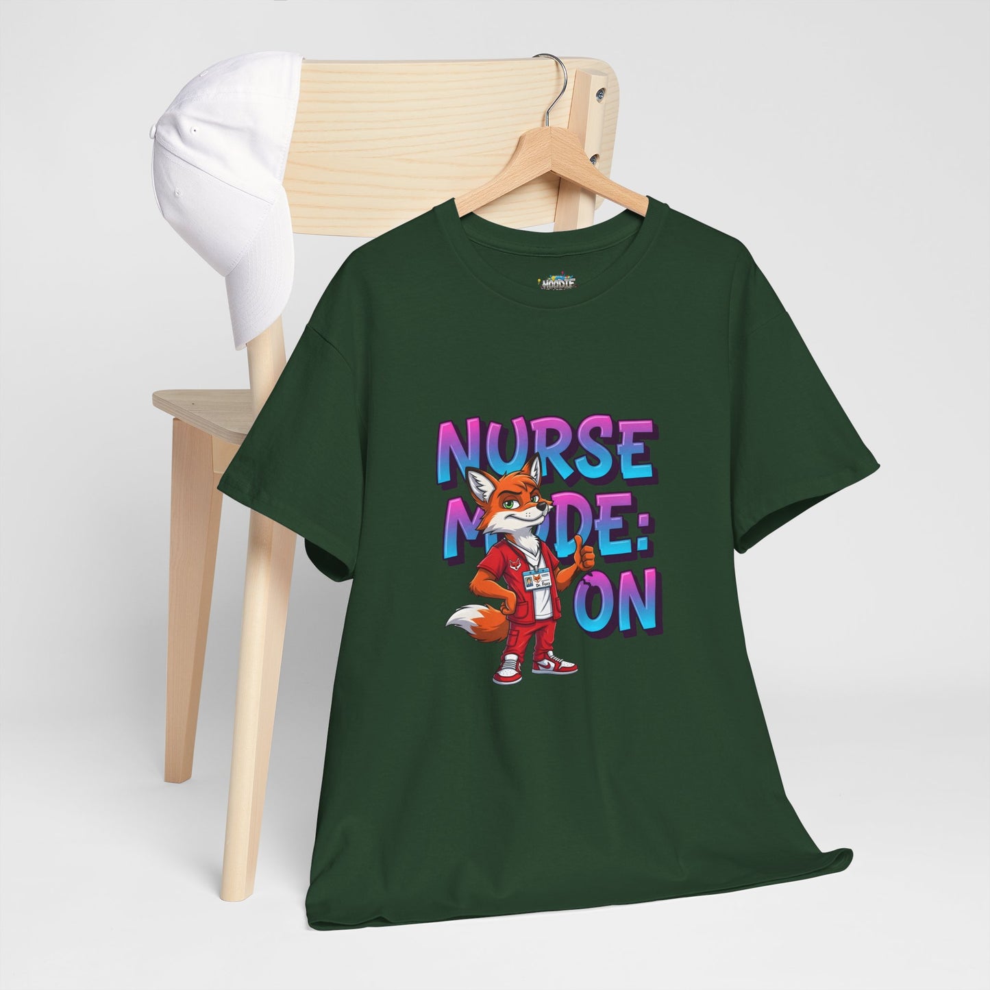 Nurse Mode On T‑Shirt — Cute Fox Nurse Graphic Tee for Nurses & Nursing Students
