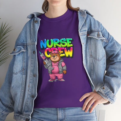 Nurse Crew T-Shirt — Cute Cartoon Nurse Bear Graphic Tee