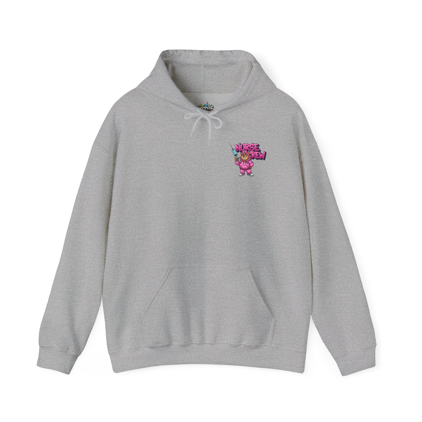Nurse Crew Hoodie — Cute Teddy Nurse with Syringe Graphic