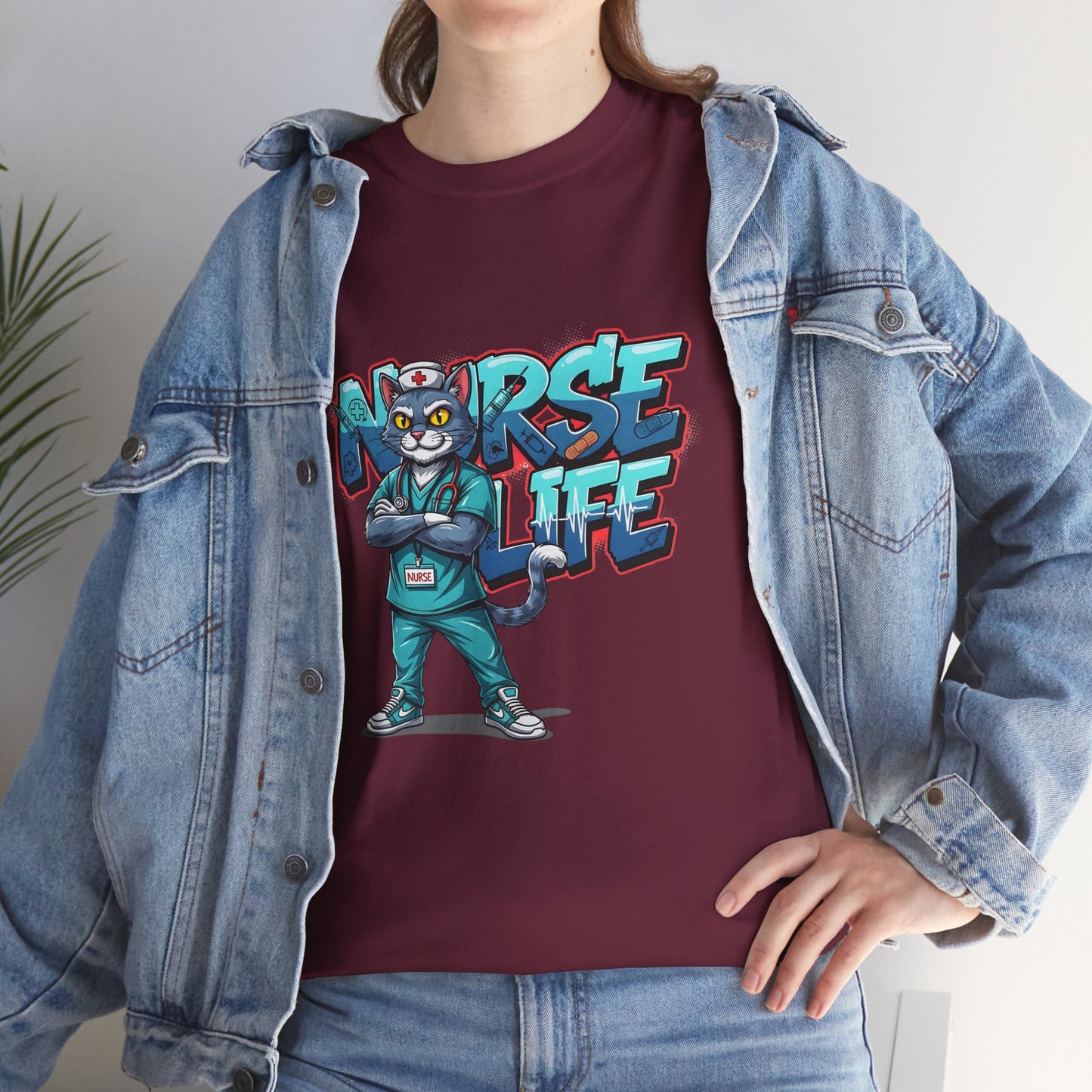 Unisex Nurse Life Graphic Tee — Cool Cartoon Nurse Design