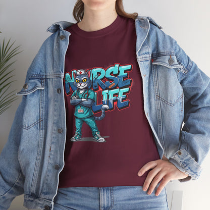 Unisex Nurse Life Graphic Tee — Cool Cartoon Nurse Design