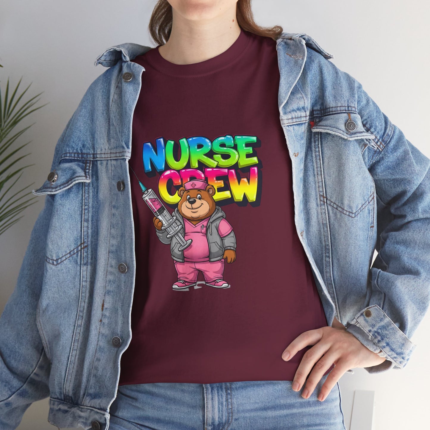 Nurse Crew T-Shirt — Cute Cartoon Nurse Bear Graphic Tee