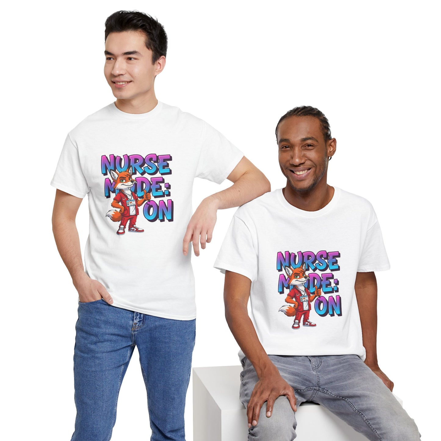 Nurse Mode On T‑Shirt — Cute Fox Nurse Graphic Tee for Nurses & Nursing Students