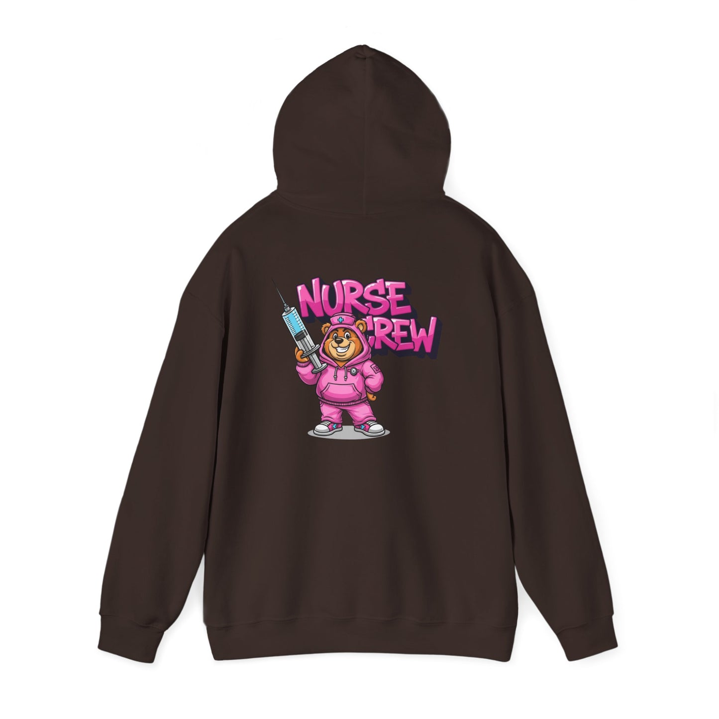 Nurse Crew Hoodie — Cute Teddy Nurse with Syringe Graphic