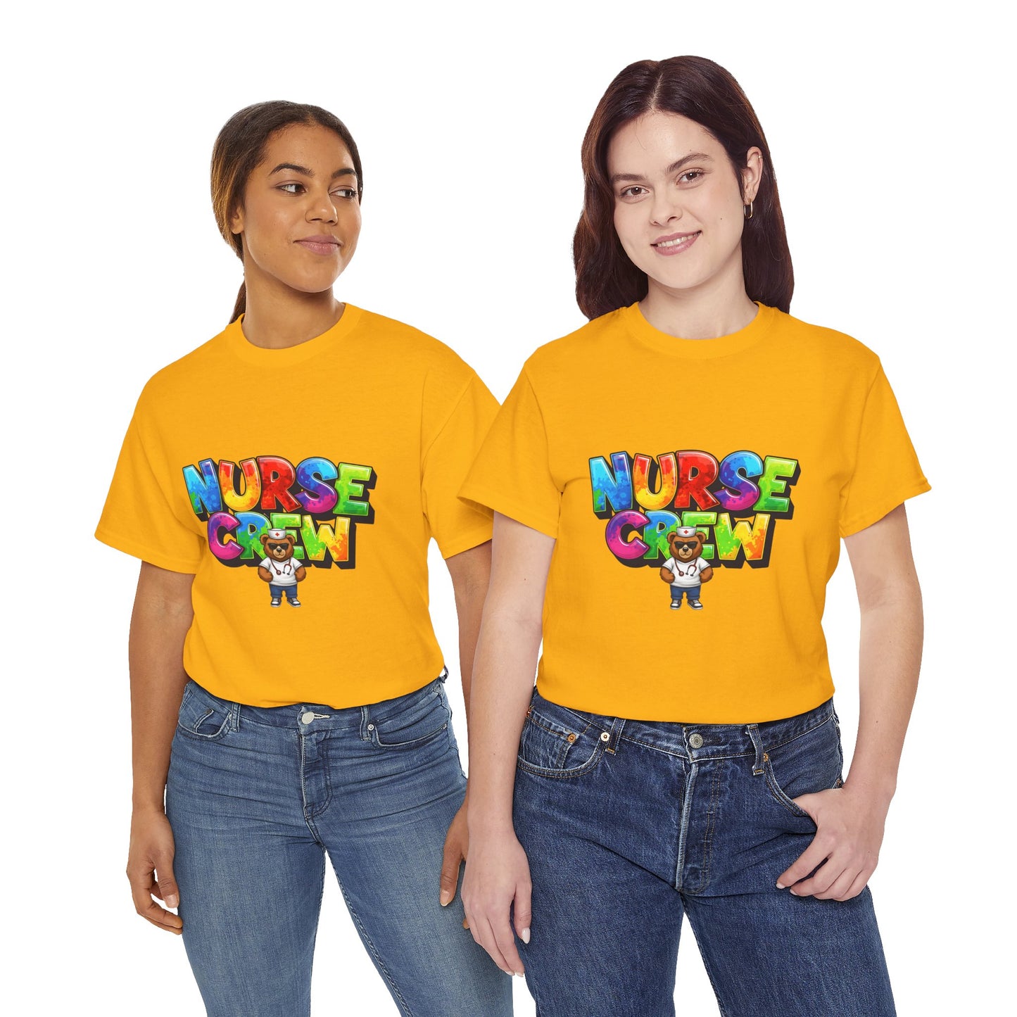 Nurse Crew Graphic Tee — Colorful Cartoon Nurse Appreciation Shirt