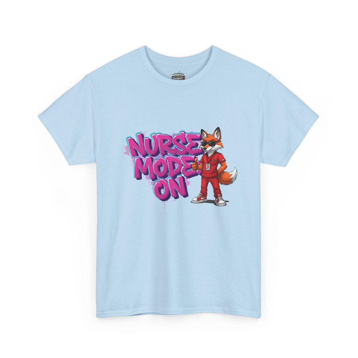 Nurse Mode On T-Shirt — Cute Fox Nurse Graphic Tee for Healthcare Workers