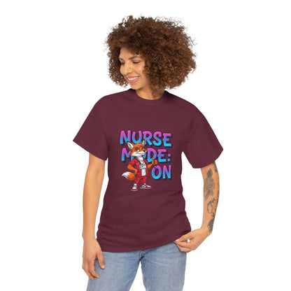 Nurse Mode On T‑Shirt — Cute Fox Nurse Graphic Tee for Nurses & Nursing Students