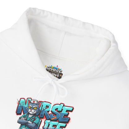 Unisex Nurse Life Hoodie — Cute Cartoon Nurse Graphic Pullover