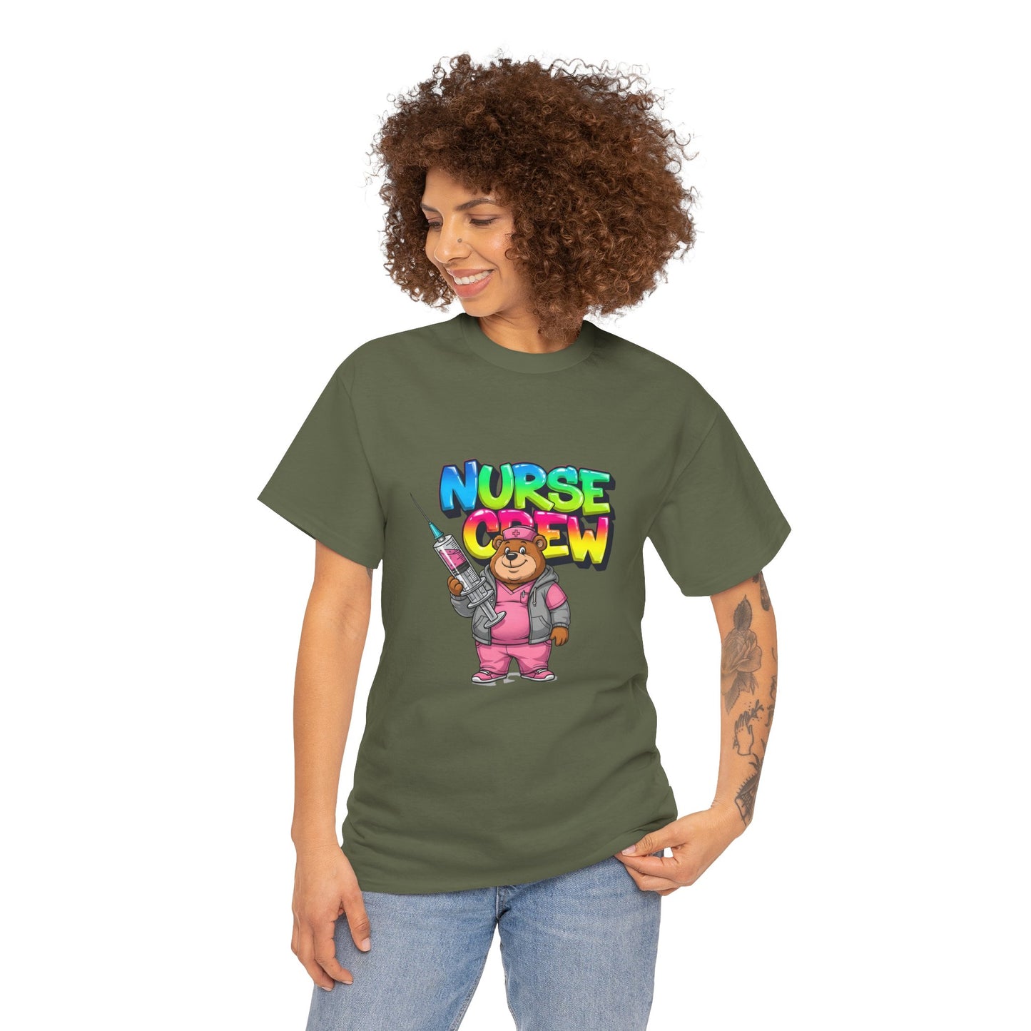 Nurse Crew T-Shirt — Cute Cartoon Nurse Bear Graphic Tee