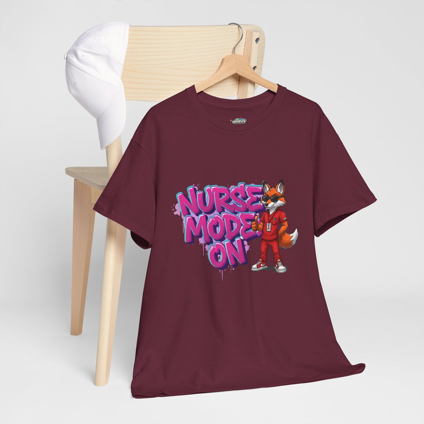 Nurse Mode On T-Shirt — Cute Fox Nurse Graphic Tee for Healthcare Workers