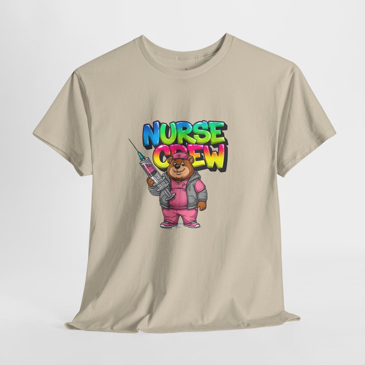 Nurse Crew T-Shirt — Cute Cartoon Nurse Bear Graphic Tee