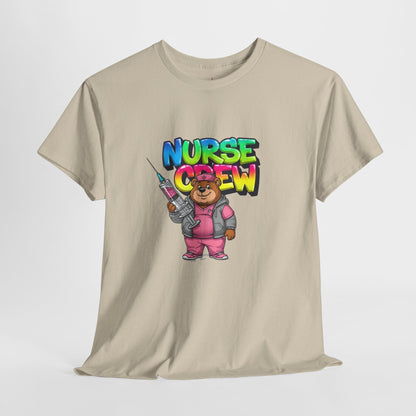 Nurse Crew T-Shirt — Cute Cartoon Nurse Bear Graphic Tee