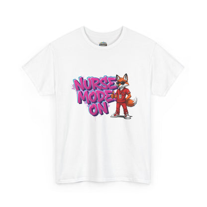 Nurse Mode On T-Shirt — Cute Fox Nurse Graphic Tee for Healthcare Workers