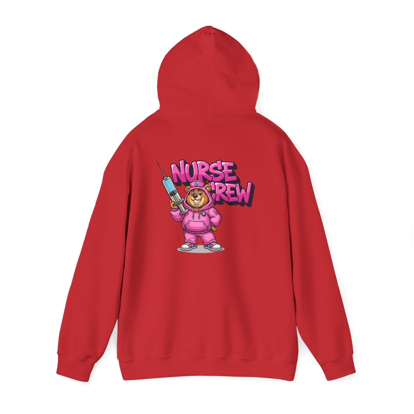 Nurse Crew Hoodie — Cute Teddy Nurse with Syringe Graphic