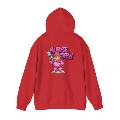 Nurse Crew Hoodie — Cute Teddy Nurse with Syringe Graphic