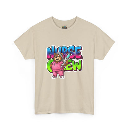 Nurse Crew Bear T‑Shirt — Cute Pink Nurse Cartoon Tee for Nurses & Medical Staff