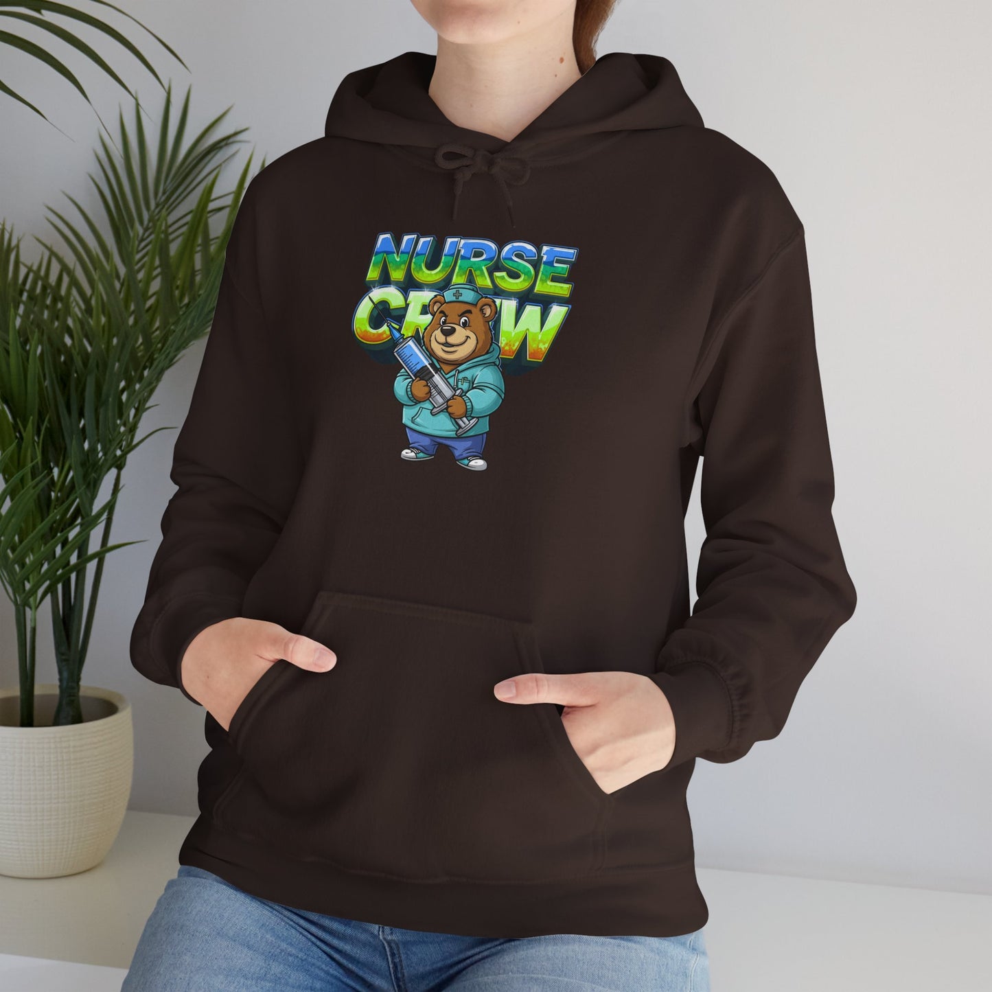 Unisex Nurse Crew Hoodie — Cute Bear Nurse Graphic Pullover