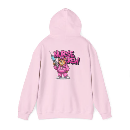 Nurse Crew Hoodie — Cute Teddy Nurse with Syringe Graphic