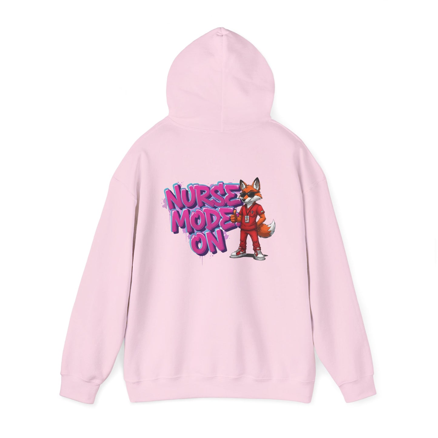 Unisex Nurse Hoodie — 'Nurse Mode On' Cute Nurse Fox Graphic Pullover