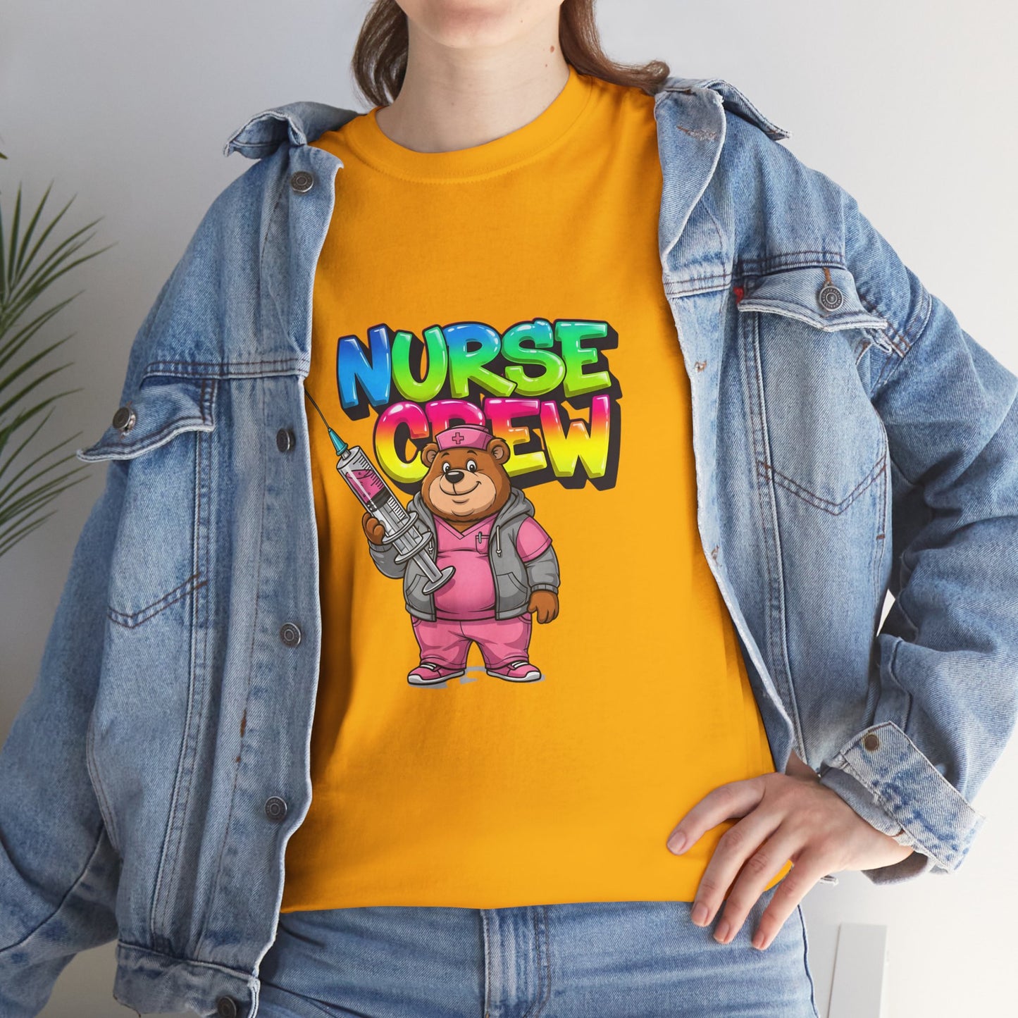 Nurse Crew T-Shirt — Cute Cartoon Nurse Bear Graphic Tee