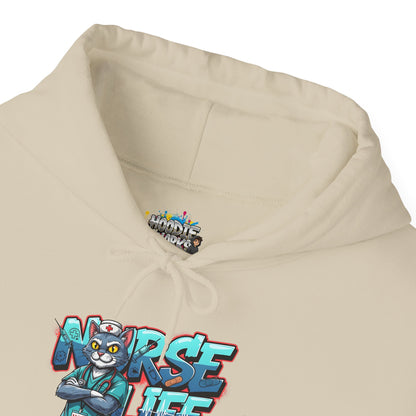 Unisex Nurse Life Hoodie — Cute Cartoon Nurse Graphic Pullover