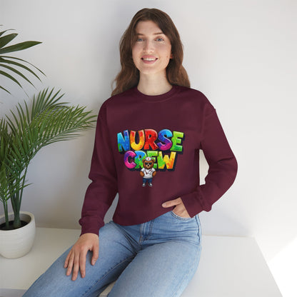 Nurse Crew Sweatshirt — 'NURSE CREW' Graphic Pullover for Healthcare Professionals